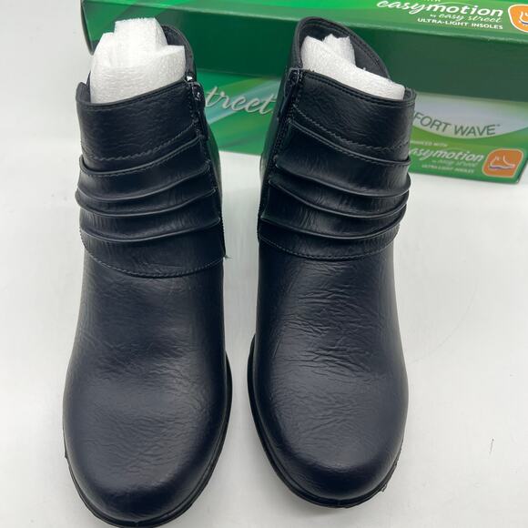 Easy Street Damita Booties Women's Block Heel Ankle Boots Black 5M - Picture 2 of 10